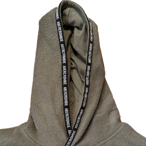 ABERCROMBIE kids, fleece hoody, worn once, green,Sz 13/14 youth - Picture 4 of 8